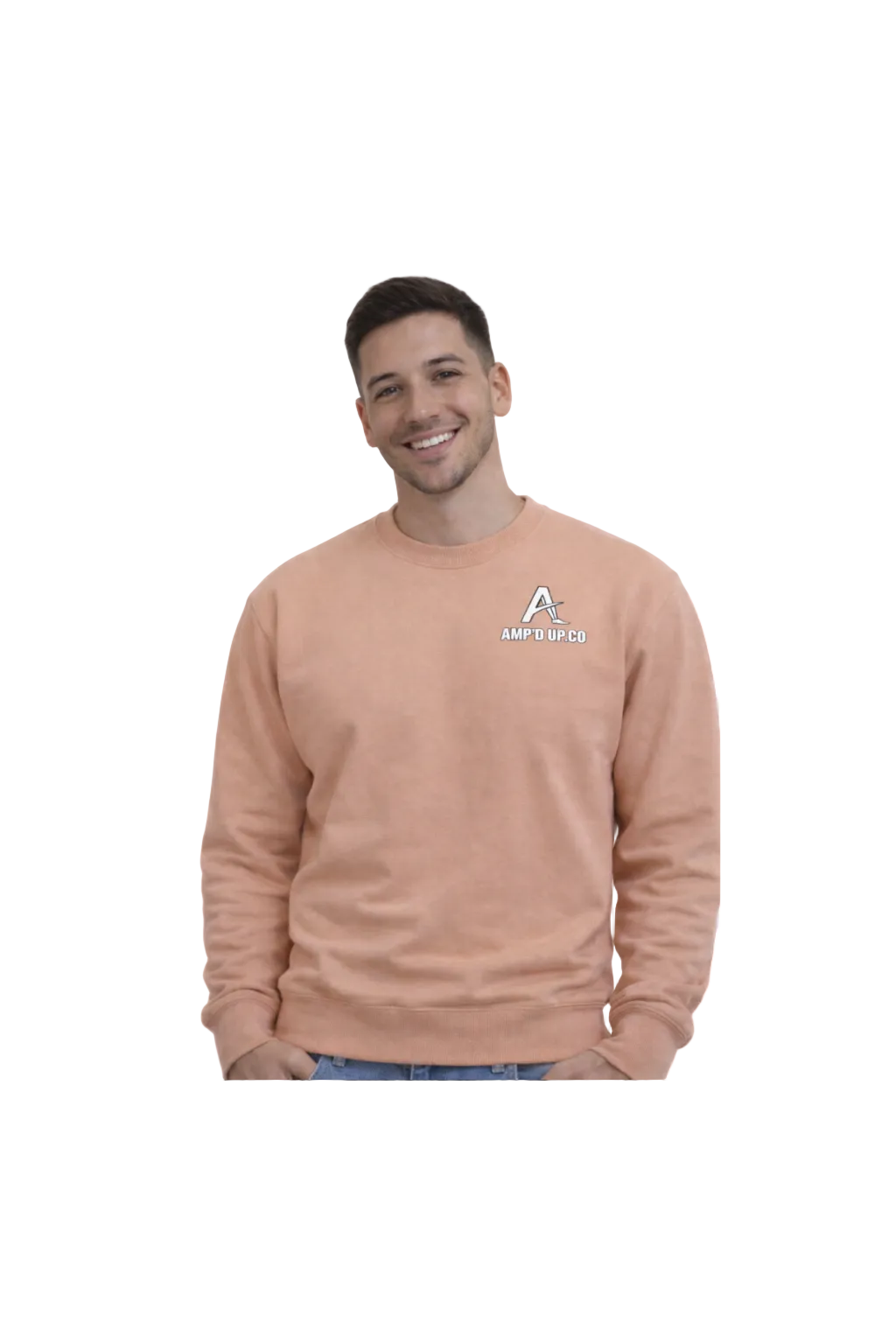 Amp’d Up.Co Peach Unisex Crew Neck Sweater